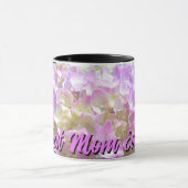 Mug rose pastel jaune pourpre hydrangée fleurs maman (Centre)