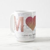 Mug Rose personnalisé Gold Best Mom Citer la fête des  (Devant gauche)