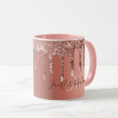 Mug Rose personnalisé Parties scintillant Gold Drivers (Devant droit)
