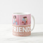 Mug rose photo moderne  d'or parties scintillant amies (Devant droit)