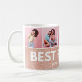 Mug rose photo moderne  d'or parties scintillant amies (Gauche)