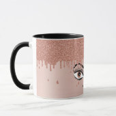 Mug Rose Pink Gold Eyelashes Déchets Nom de la Parties (Gauche)