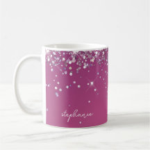 Rose Poudré Moderne Glitter Personnalisé