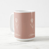 Mug Rose Poussiéreuse Élégante Fleur Simple Nom (Devant gauche)