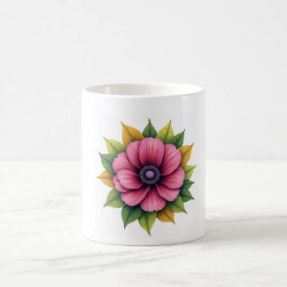Mug rose Pretty Aquarelle vibrante Floral Personnalisé