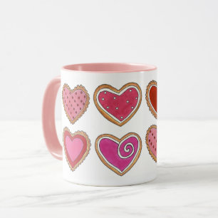 Mug Rose Red Love Valentine's Day Coeur Sucre Cookies