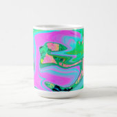 Mug Rose Rétro et Art Liquide Bleu Clair sur Hydrangea (Centre)