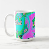 Mug Rose Rétro et Art Liquide Bleu Clair sur Hydrangea (Gauche)
