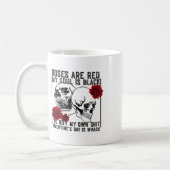 Mug Rose rétro sont rouge Mon âme est noir squelette a (Gauche)
