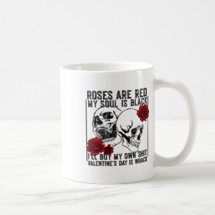 Mug Rose rétro sont rouge Mon âme est noir squelette a