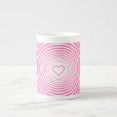 Mug rose romantique avec coeur (Devant)