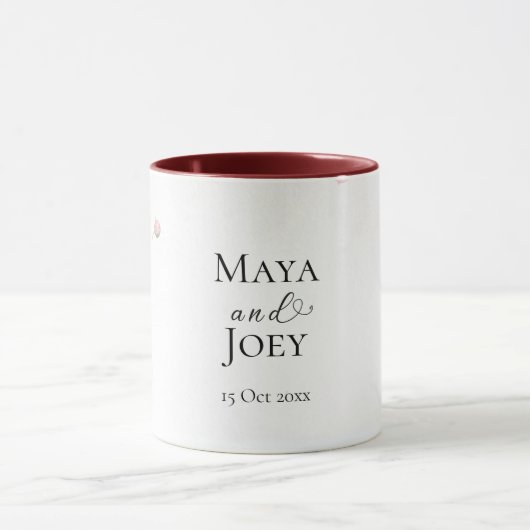 Mug Rose romantique Mariage géométrique (Centre)