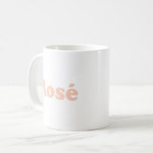 Mug rose "Rose" blanc clair (Devant gauche)