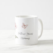 Mug Rose Rose Blanc Papillon Rêves (Devant droit)