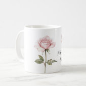 Mug Rose Rose Blanc Papillon Rêves (Devant gauche)