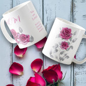 Mug Rose Rose Clair Feuilles d'Argent 'Vous êtes aimée