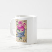 Mug Rose rose d'oiseau bleu (Devant gauche)