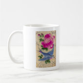 Mug Rose rose d'oiseau bleu (Gauche)