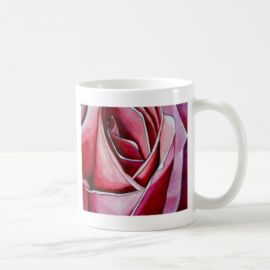 Mug Rose Rose macro fleurs aquarelle art abstrait (Droite)
