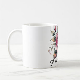 Mug Rose rose moderne élégante aquarelle rose