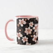 Mug Rose rose noire noire noire Floral or (Gauche)