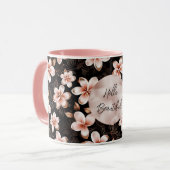 Mug Rose rose noire noire noire Floral or (Devant gauche)