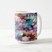 Mug Rose Rose Or Turquoise Mosaïque Millefiori Fleurs (Devant droit)