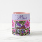 Mug Rose rose Pétunia Fleurs Floral Personnalisable (Centre)