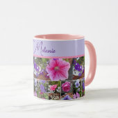 Mug Rose rose Pétunia Fleurs Floral Personnalisable (Devant droit)