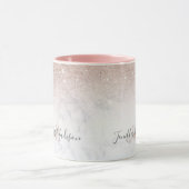 Mug Rose rose rose or parties scintillant marbre blanc (Centre)