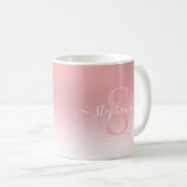 Mug Rose rose Shimmer Parties scintillant fille Monogr (Devant droit)