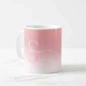 Mug Rose rose Shimmer Parties scintillant fille Monogr (Devant gauche)