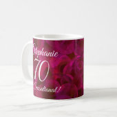 Mug Rose rouge Abstraite 70 et anniversaire sensationn (Devant gauche)