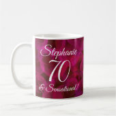Mug Rose rouge Abstraite 70 et anniversaire sensationn (Gauche)