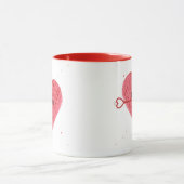 Mug Rose Rouge Coeur Script mignonne Jour des Valentin (Centre)