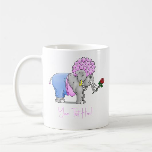 Mug Rose rouge d'éléphant pour la Saint-Valentin (Gauche)