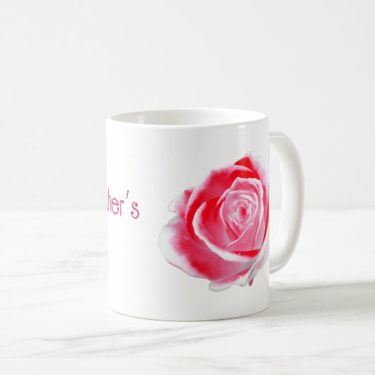 Mug Rose rouge et blanc pour la fête des mères (Devant droit)