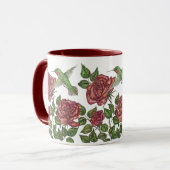 Mug Rose rouge et colibri (Devant gauche)