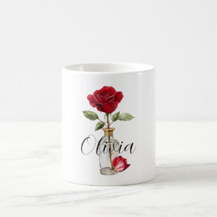 Mug Rose rouge et pétale