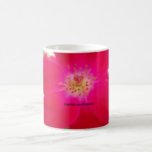 Mug Rose Rouge Floral : La Terre est une illusion In