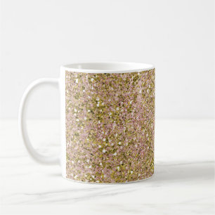 Mug Rose Rouge Gêné & Or Glam Paillettes Scintillement