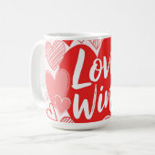 Mug Rose rouge gras "L'amour est la réponse" Tee graph (Devant gauche)