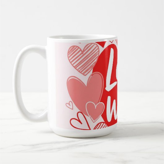 Mug Rose rouge gras "L'amour est la réponse" Tee graph (Gauche)
