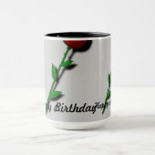 Mug Rose rouge "Joyeux anniversaire" (Centre)