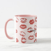 Mug Rose rouge lèvres Kiss (Gauche)