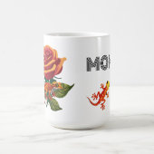 Mug Rose Rouge Orange Avec Caméléon (Centre)