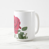 Mug Rose rouge peinte à la main (Devant droit)