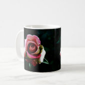 Mug Rose rouge peinte à l'huile (Devant gauche)