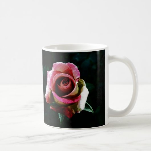 Mug Rose rouge peinte à l'huile (Droite)