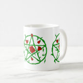 Mug rose rouge pentagram goth gothique wiccan (Devant droit)